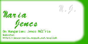 maria jencs business card